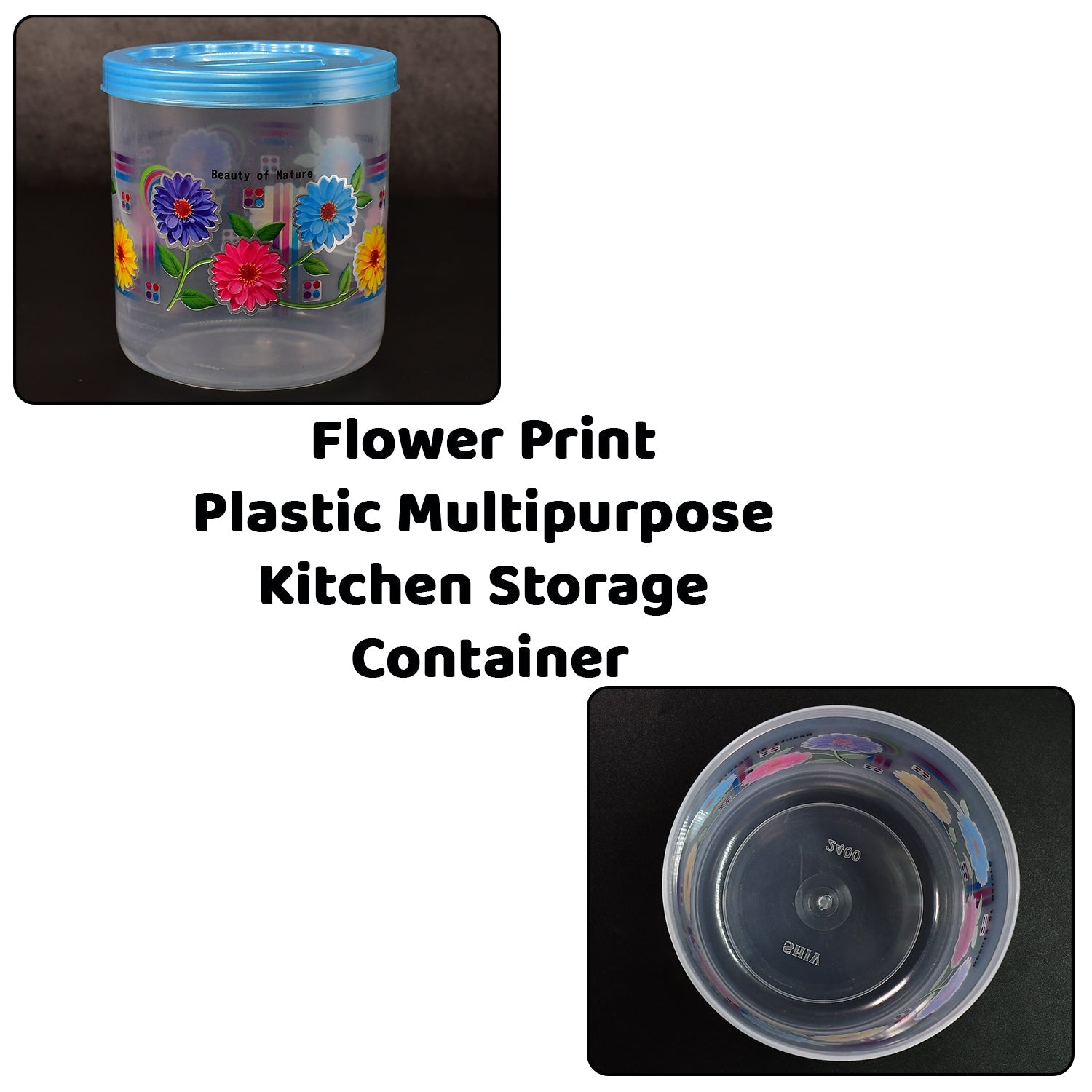 2087 Kitchen Plastic Floral Design Grocery Storage Container/Jar. Set of 3pcs - 800ML, 1600ML, 2400ML DeoDap 2087 Kitchen Plastic Floral Design Grocery Storage Container/Jar. Set of 3pcs - 800ML, 1600ML, 2400ML DeoDap